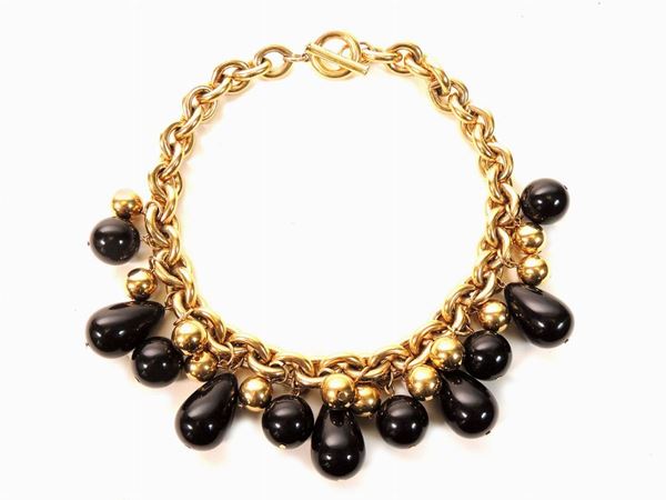 Gold metal and resin necklace, Givenchy  (Eighties)  - Auction Fashion Vintage - Maison Bibelot - Casa d'Aste Firenze - Milano
