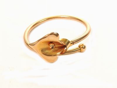 Bracciale Floreale Semirigido in Metallo Dorato, Forstner