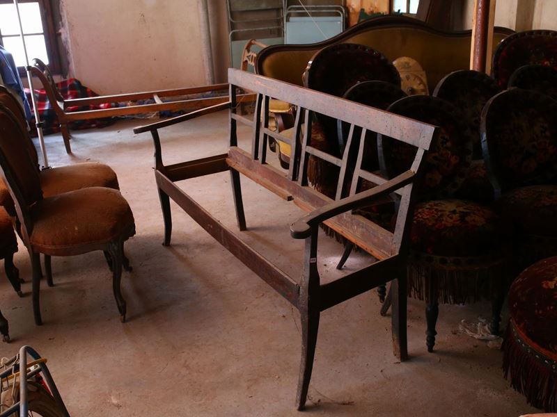 Divano a Panca in Noce