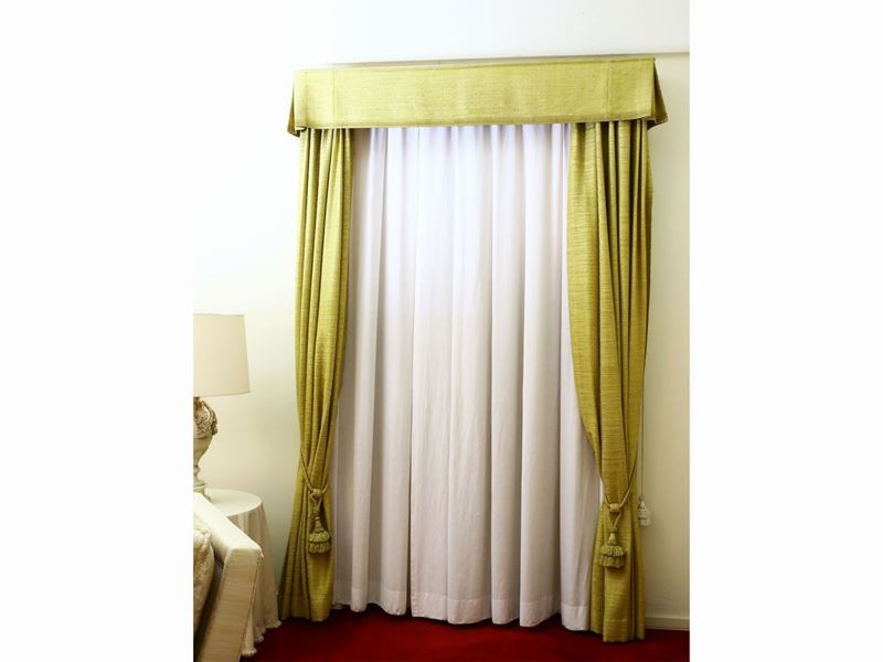 Tendaggio in Tessuto Boucle Color Senape