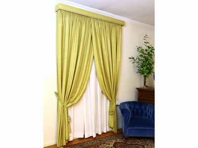 Tendaggio in Tessuto Boucle Color Senape