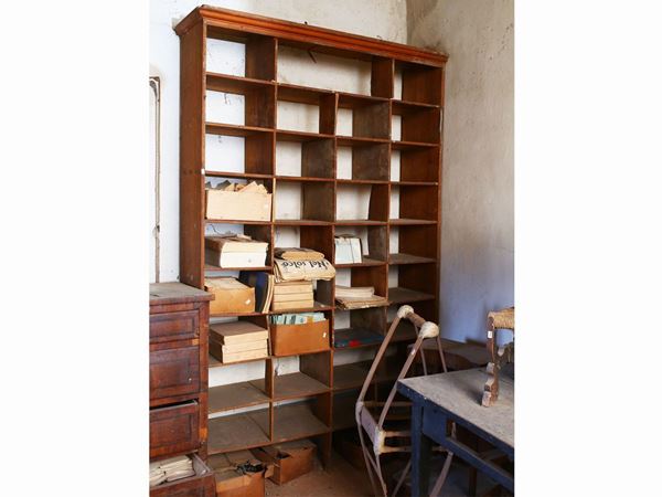 Soft wood cabinet-bookcase