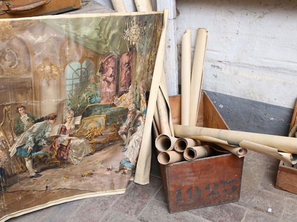 Lot of posters  (early 20th century)  - Auction Furniture and Paintings from the Ancient Fattoria Franceschini, partly from Villa I Pitti - Maison Bibelot - Casa d'Aste Firenze - Milano