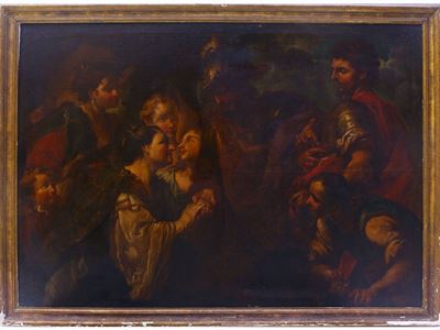 Alessandro Magno Riceve L'omaggio dalla Famiglia di Dario III All'indomani della Battaglia di Iss...
