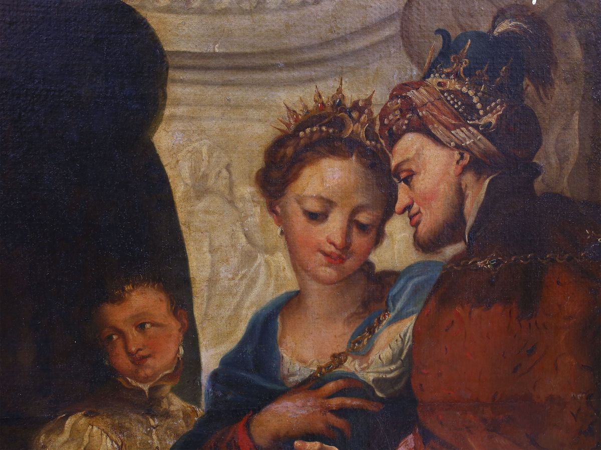 Scuola Veneta del XVII/XVIII Secolo - Alessandro Magno e il Medico Filippo