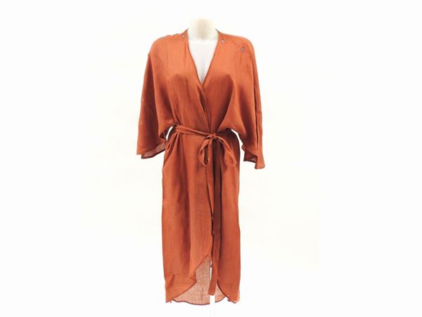 Orange linen dress, Valentino
