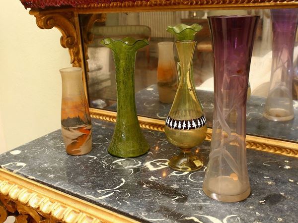 Quattro vasi in vetro da collezione