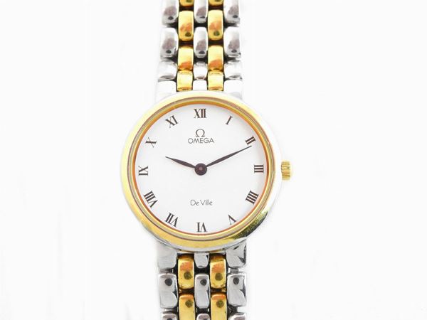 Omega De Ville women's wristwatch in yellow gold plated steel