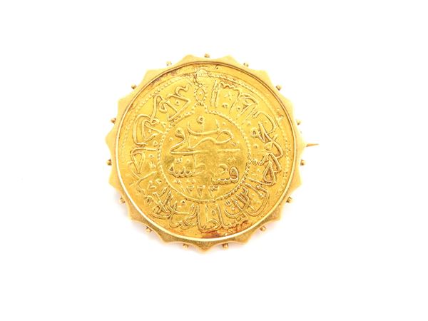 Moneta da 2 Rumi Sultano Mahmud II (1789-1839) con montatura in oro