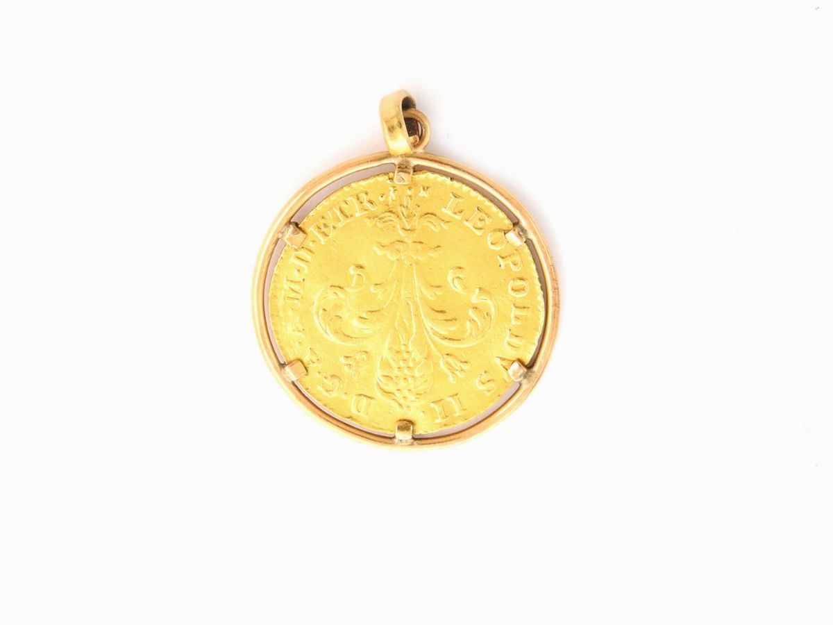 Moneta da un Fiorino Detto "ruspo", Leopoldo II di Lorena (1824-1859), con Montatura in Oro