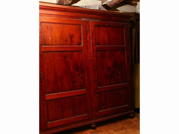 Soft wood wardrobe  (Tuscany, end of 19th century/beginning of 20th cen)  - Auction Furniture and Paintings from the Ancient Fattoria Franceschini, partly from Villa I Pitti - Maison Bibelot - Casa d'Aste Firenze - Milano