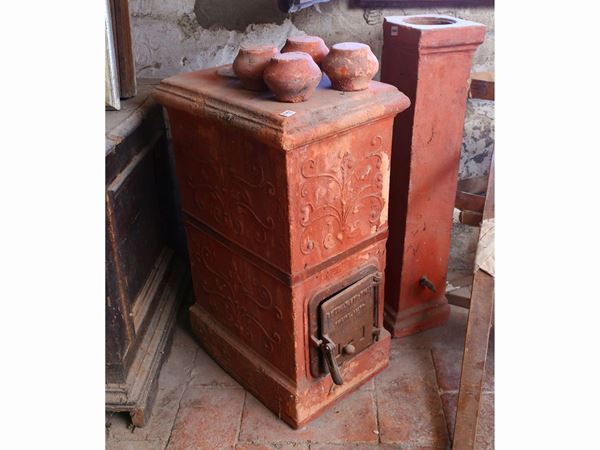 Small terracotta stove