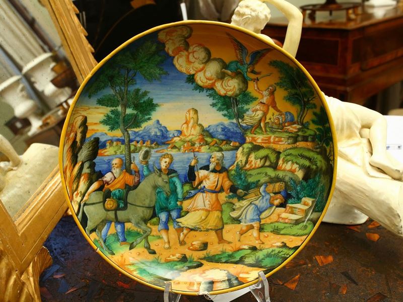 Coppa in Maiolica, Bottega di Orazio Fontana