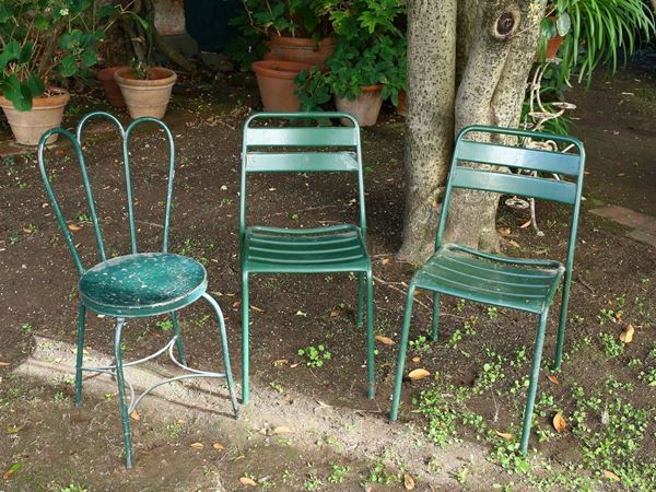 Lot of metal garden furniture  - Auction Furniture and Paintings from the Ancient Fattoria Franceschini, partly from Villa I Pitti - Maison Bibelot - Casa d'Aste Firenze - Milano