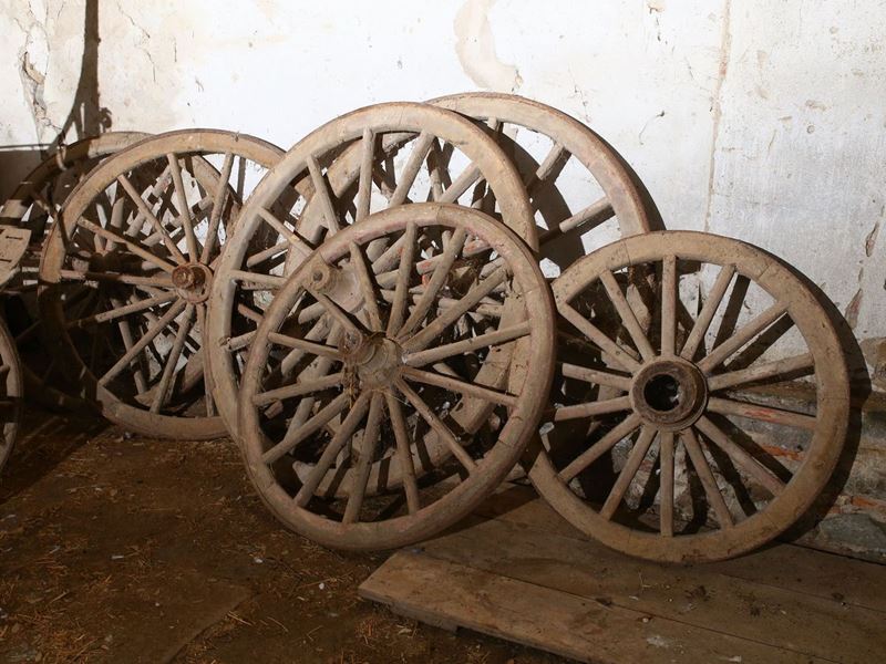 Sei Ruote in Legno per Carro Agricolo