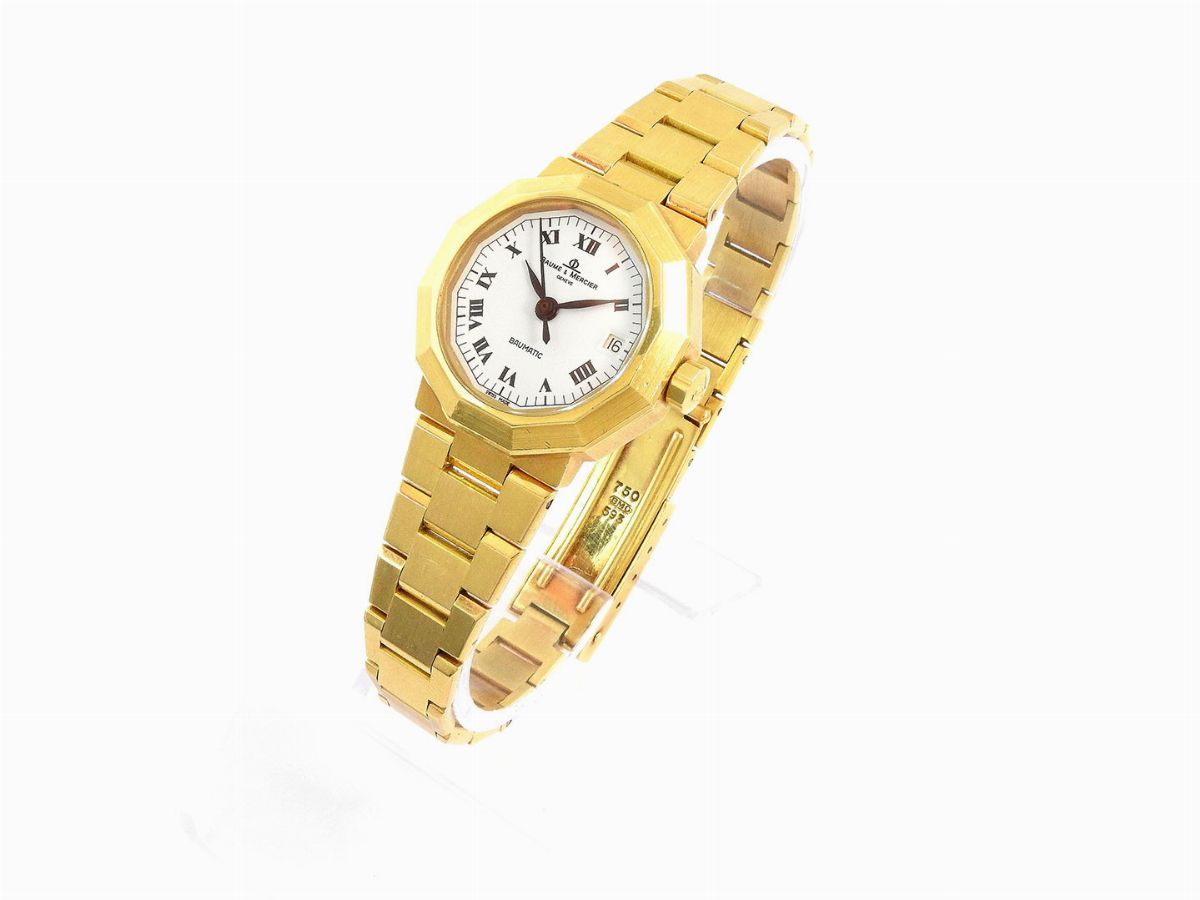 Orologio da Polso Perdonna Baume & Mercier Riviera Baumatic in Oro Giallo
