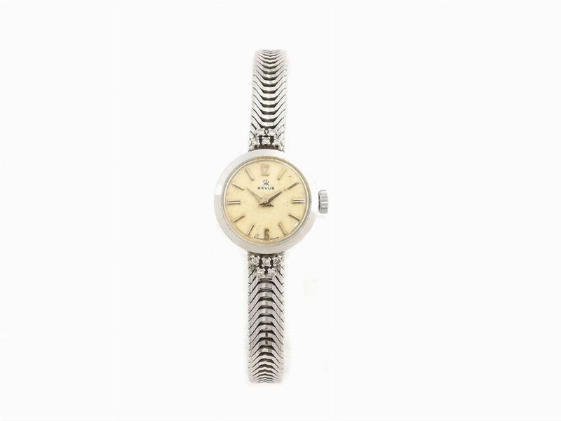 Orologio da Polso per Donna Revue in Oro Bianco con Diamanti