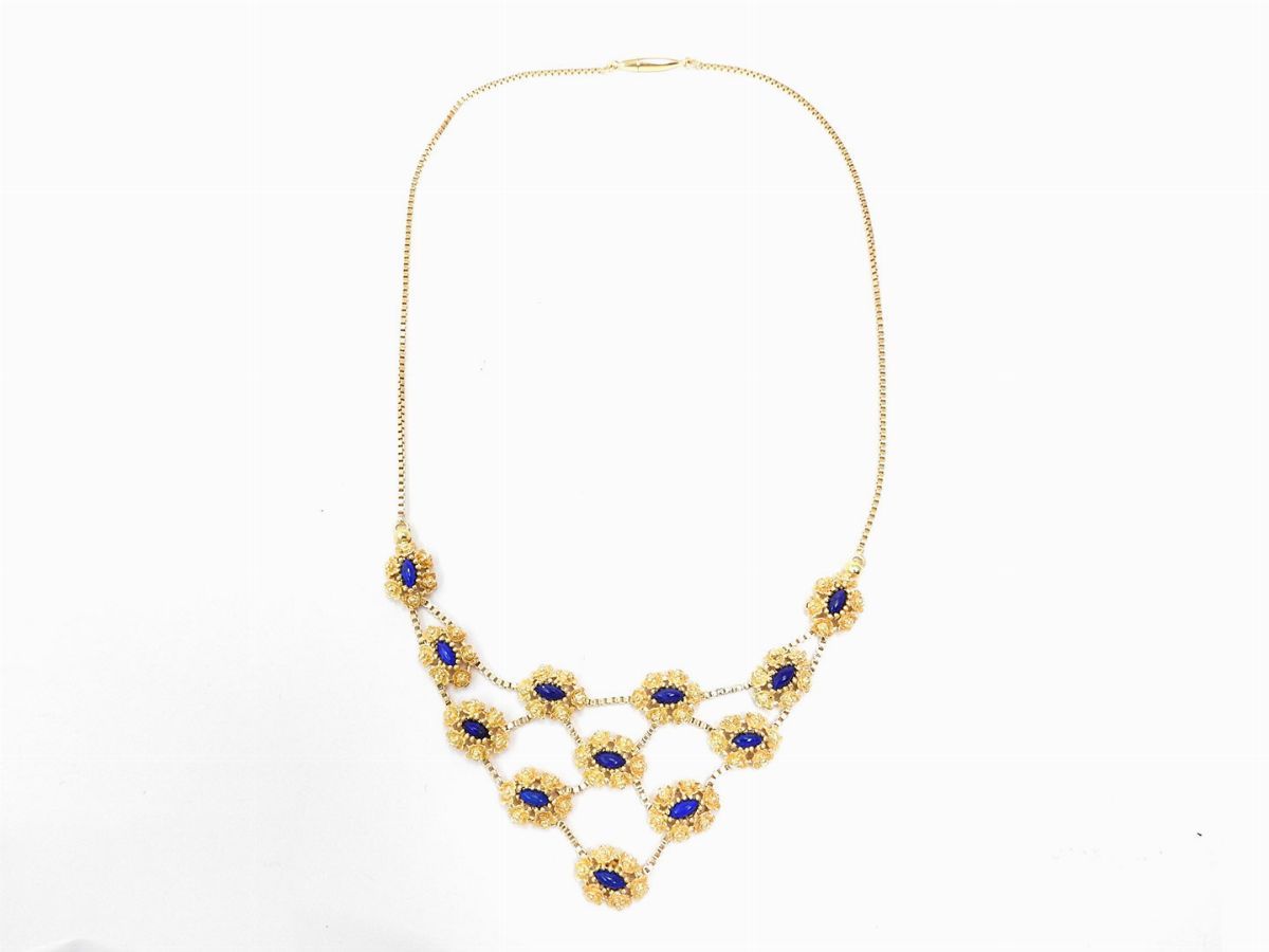 Collana in Oro Giallo con Lapislazzuli