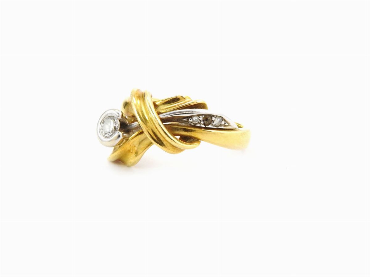Anello Damiani in Oro Bianco e Giallo con Diamanti