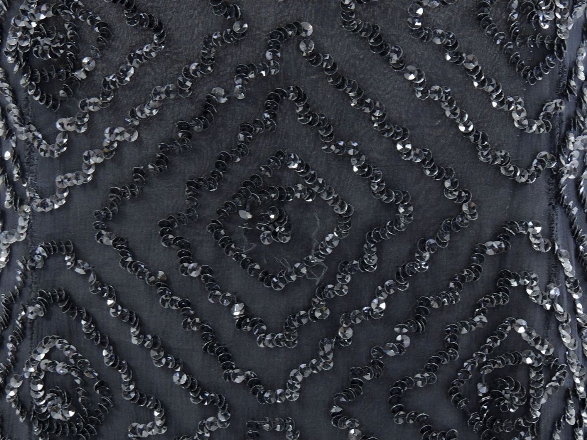 Abito da Sera in Seta e Paillettes Nere, Moa