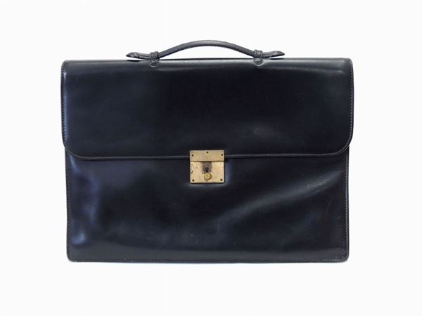 Black leather briefcase, Gucci
