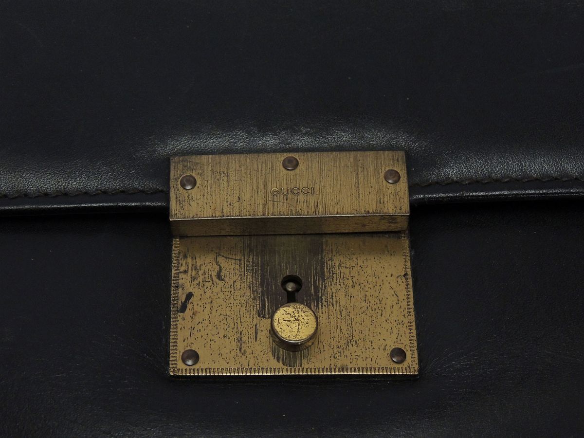 Cartella Porta Documenti in Pelle Nera, Gucci