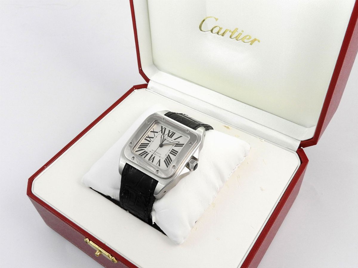 Orologio da Polso per Uomo Cartier Santos 100 XL in Acciaio