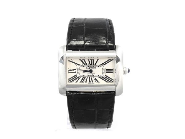 Stainless steel Cartier Tank Divan XL men's wristwatch