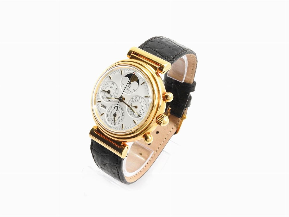 Cronografo Calendario Perpetuo Iwc da Vinci in Oro Giallo