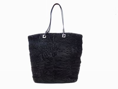 Borsa a Spalla in Astrakan Nero e Pelle, Gucci