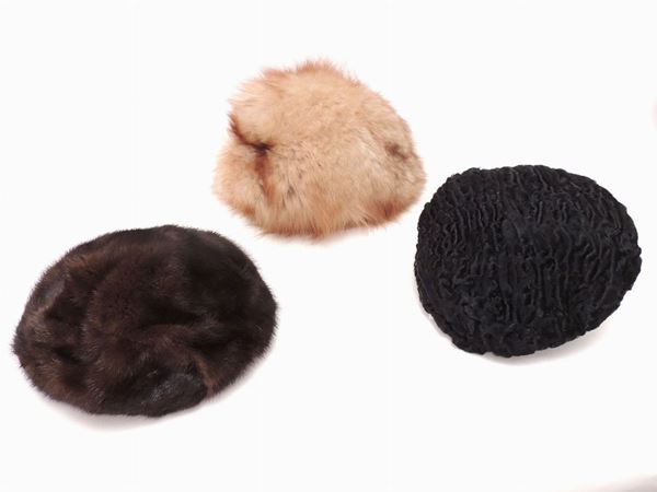 Three fur hats