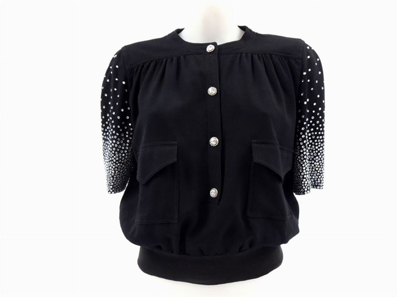 Blusa in Viscosa e Strass, Valentino