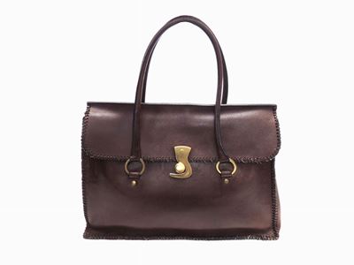 Borsa a Spalla in Pelle Marrone, Gucci