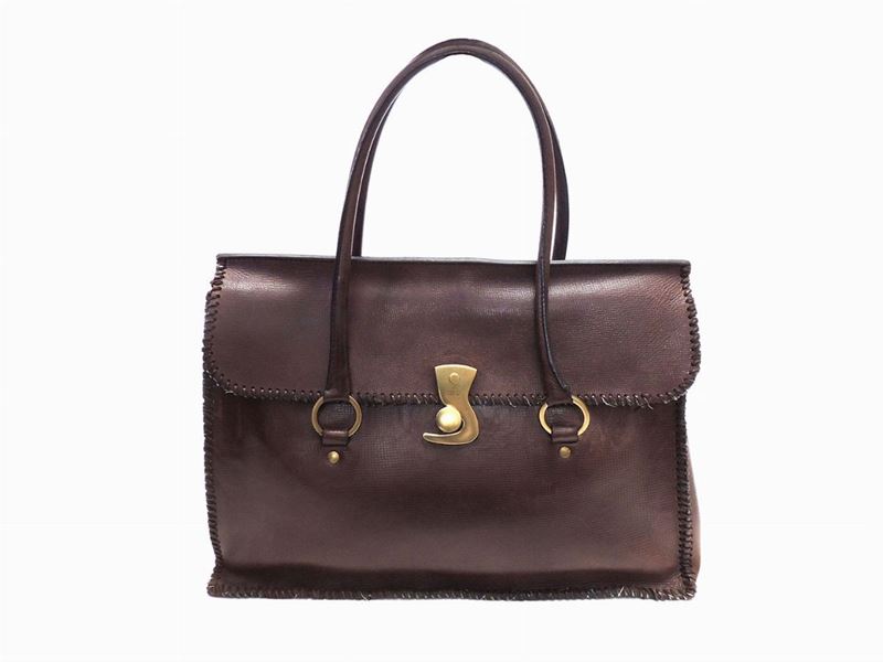 Borsa a Spalla in Pelle Marrone, Gucci