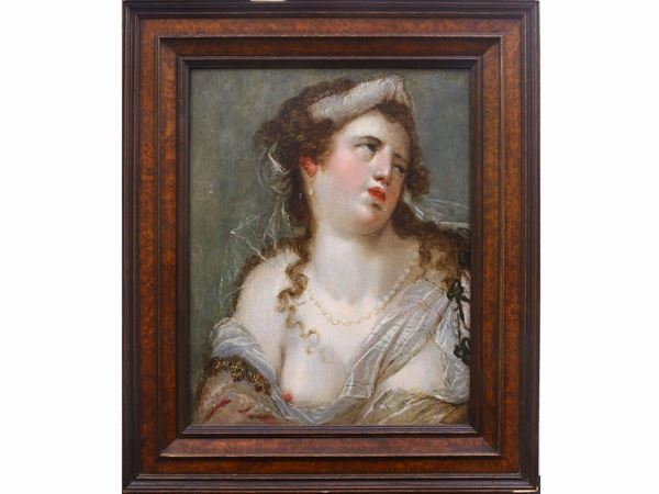Scuola fiorentina - Ritratto di donna con collana di perle