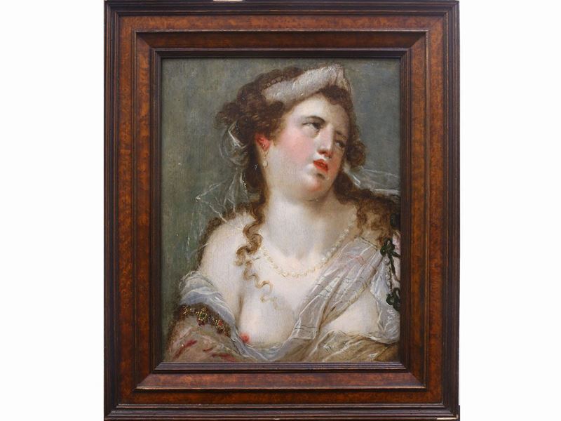 Scuola Fiorentina - Ritratto di Donna con Collana di Perle