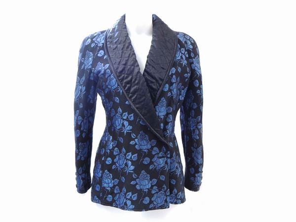 Blue and black viscose jacket, Valentino