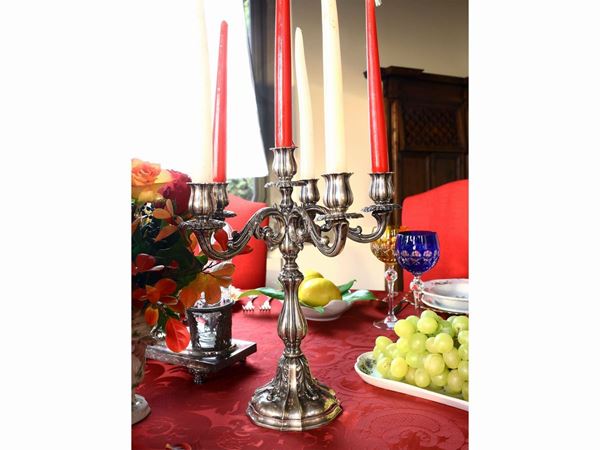 Silver candlestick  - Auction Furniture and Paintings from a villa in Fiesole (FI) - Maison Bibelot - Casa d'Aste Firenze - Milano