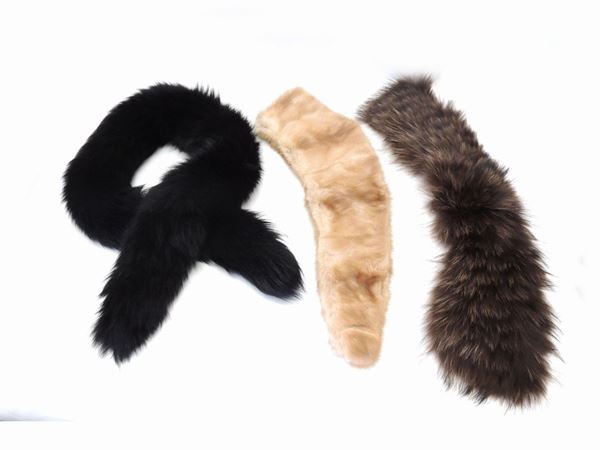 Three fur collars