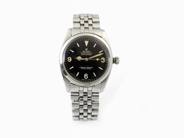 Stainless steel Rolex Explorer gentlemen wristwatch