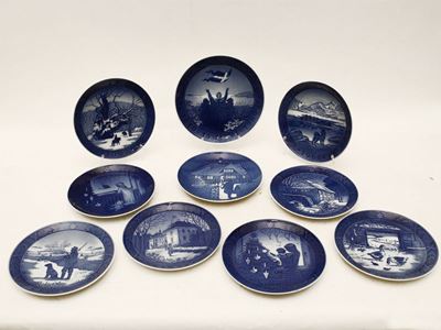 Serie di Dieci Piatti Commemorativi in Porcellana, Royal Copenhagen