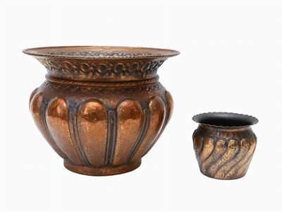 Due Cache-pot in Rame