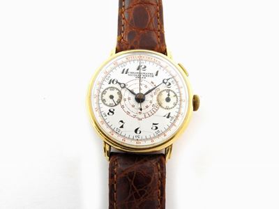 Cronografo Monopulsante da Polso per Uomo Nicolet Watch in Oro Giallo