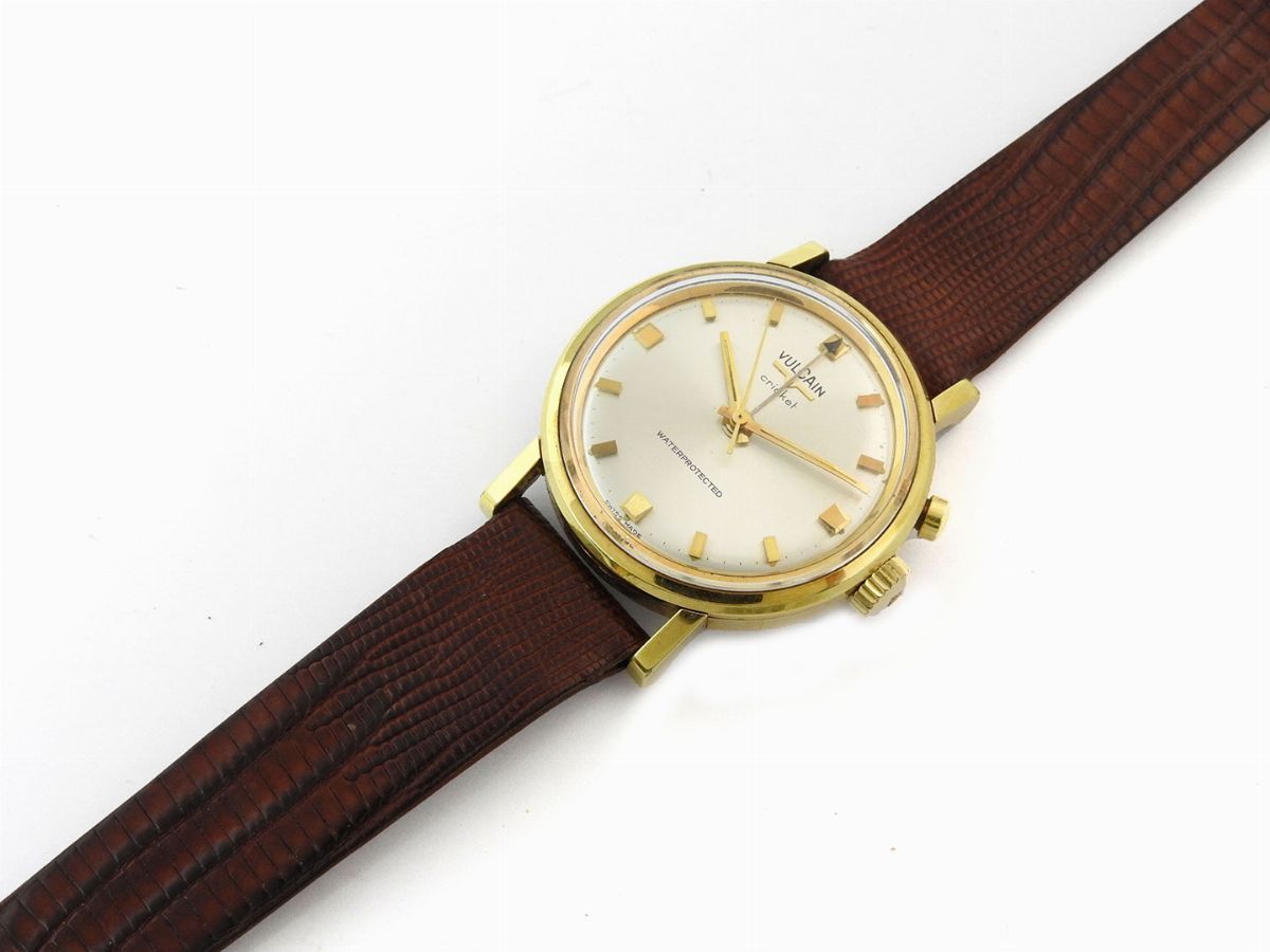 Orologio da Polso per Uomo Vulcain Cricket Alarm in Acciaio Placcato Oro Giallo