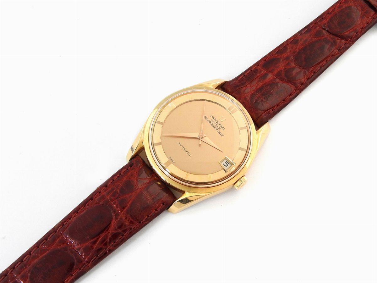 Orologio da Polso per Uomo Universal Genève Polerouter Date in Oro Rosa