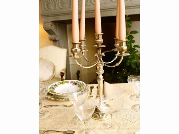 Pair of silver candlesticks  - Auction Furniture and Paintings from a villa in Fiesole (FI) - Maison Bibelot - Casa d'Aste Firenze - Milano