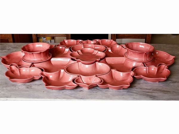 Large modular antipastiera in Acarosa Portocervo pink ceramic