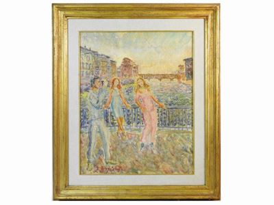 Scorcio di Firenze con Figure