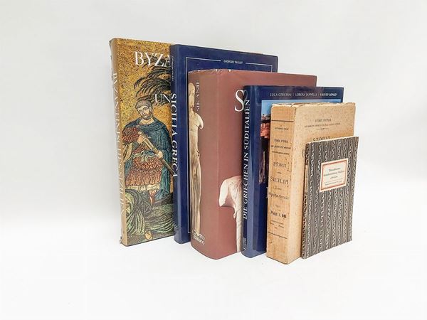 Lotto di libri sulle influenze greche e bizantine in Sicilia