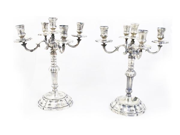 Pair of silver candlesticks  - Auction Furniture, paintings and antique curiosities - Maison Bibelot - Casa d'Aste Firenze - Milano
